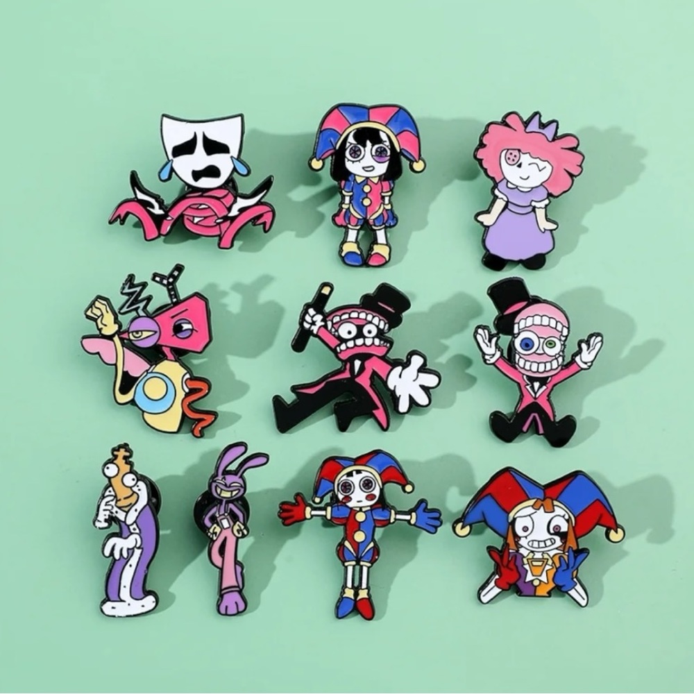 The Amazing Digital Circus Enamel Pin Brooch Pomni Jax Caine Ragatha Metal Badge